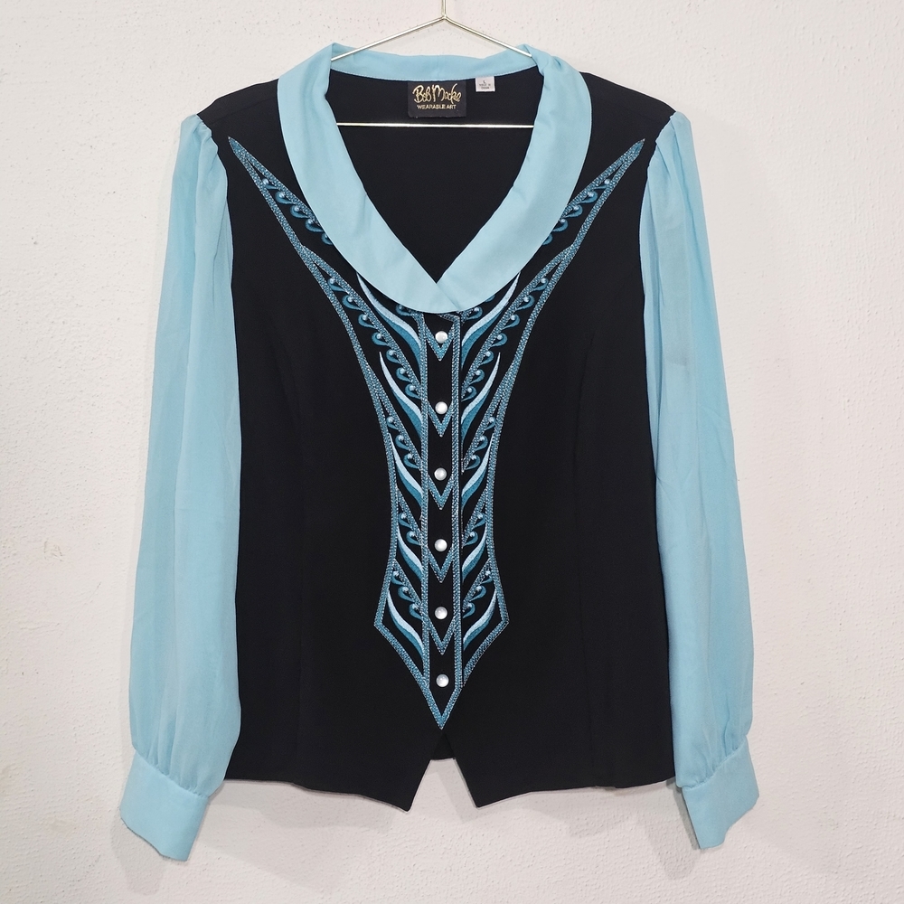 Vintage 1990s blouse from the "Wearable Art" collection by renowned designer Bob